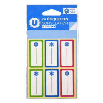 Image de U
Etiquettes autocollantes congélation 25x50mm