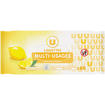 Image de U
Lingettes multi-usages parfum citron