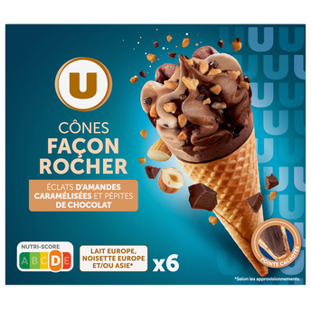 Image de U
Cônes glacés façon rocher (noisette et chocolat),  x6