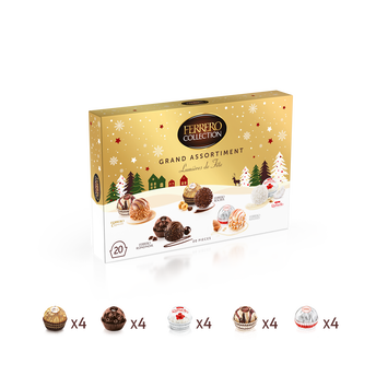 Image de Assortiment Confiserie Chocolat FERRERO T20 gold 20 pièces