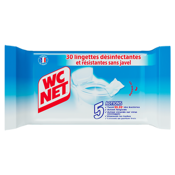 Image de Lingettes wc désinfectantes résistantes et biodégradables WC NET