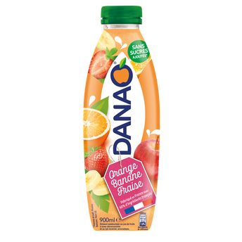 Image de Boisson au jus de fruits et au lait Orange Banane Fraise DANAO - Bouteille