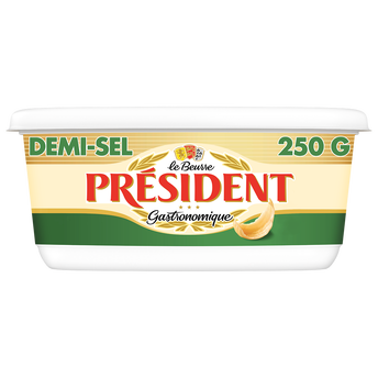 Image de Beurre demi-sel 80% de matière grasse PRESIDENT, barquette de