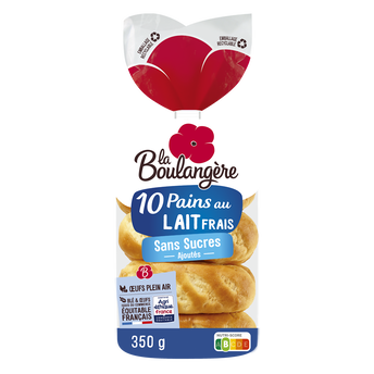 Image de Pains au lait sans sucres ajoutés LA BOULANGERE x10