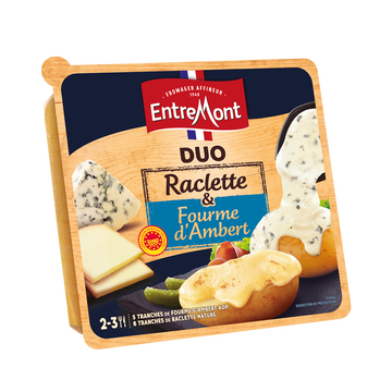 Entremont Fromage À Raclette Nature Et Fourme D'ambert Entremont - Barquette De350g