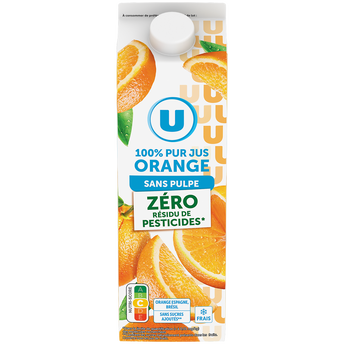 Image de U
Pur jus d'orange refrigeré sans pulpe zrp - brique