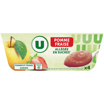 Image de U
Dessert fruitier pomme/fraise allégé en sucre