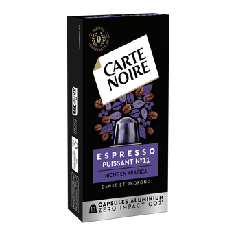Image de Café capsules CARTE NOIRE ESPRESSO PUISSANT N°11 - compatible NESPRESSO