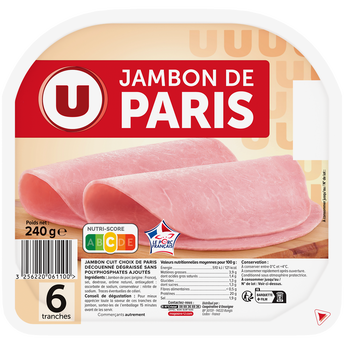 Image de U
Jambon de Paris sans couenne - x6 tranches