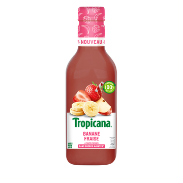 Tropicana Pur Jus Frais De Fraise, Banane Tropicana - Bouteille 90cl