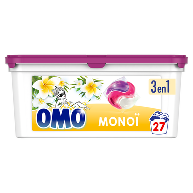 Lessive dosette Monoi OMO 27 capsules 0,467kg - Super U, Hyper U, U Express  