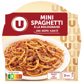 Image de U
Spaghetti à la bolognaise barquette micro-ondable de