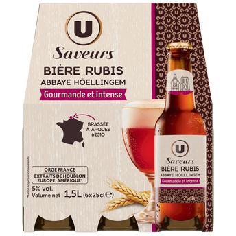 Image de U SAVEURS
Bière rubis Abbaye Höellingem arôme fruits rouges 5°