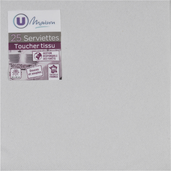 Image de U MAISON
Serviettes SOFT TOUCH 40x40cm grises 25