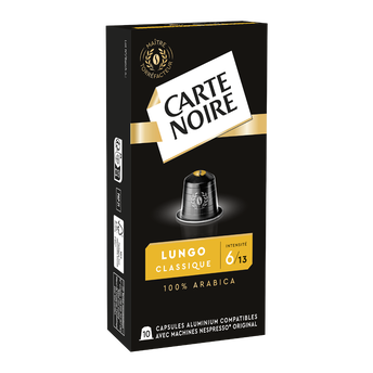 Image de Café capsules CARTE NOIRE LUNGO CLASSIQUE N°6 - compatible NESPRESSO
