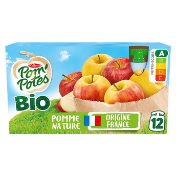 Image de Dessert fruitier Gourdes BIO Pomme Nature POM'POTES