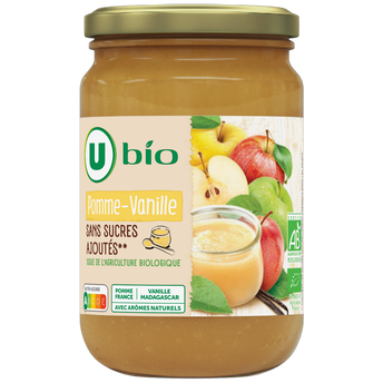 Image de U BIO
Purée de pomme vanille sans sucre ajouté, bocal
