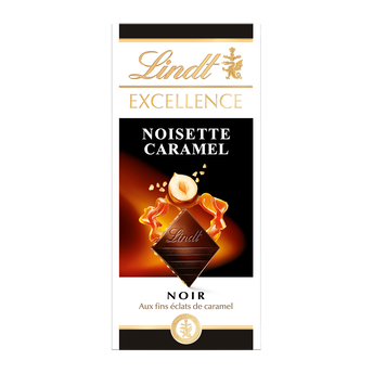 Image de Chocolat noir noisette caramel EXCELLENCE LINDT, Tablette de