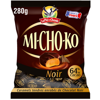 Image de Bonbons Michoko Chocolat noir et caramel LA PIE QUI CHANTE - Sachet