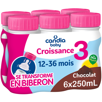Image de Lait de croissance au chocolat dès 10 mois CANDIA BABY - 6 bouteillesde