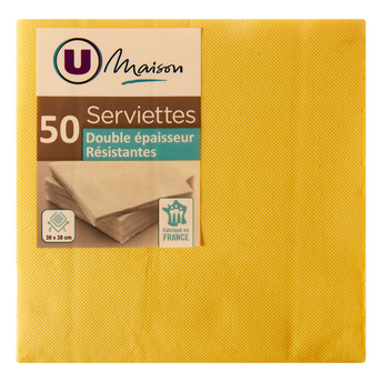 Image de U MAISON
Serviette Tex Touch en ouate 38x38cm jaune
