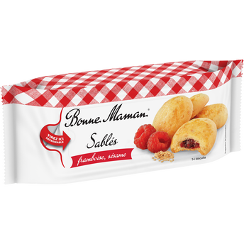Image de Biscuits Sablés au sésame et à la framboise, BONNE MAMAN, paquet de