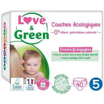 Image de Couches sensitives et écologiques taille 5 LOVE&GREEN