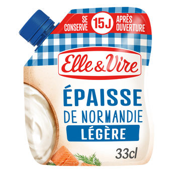 Image de Crème fraîche épaisse légère 12% MG ELLE&VIRE - poche