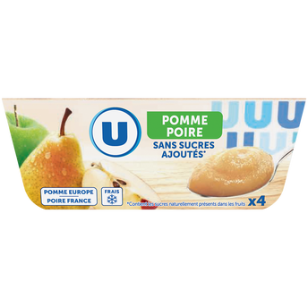 Image de U
Purée de fruits aux pommes poires sans sucres ajoutés