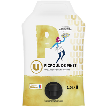 Image de U
Vin blanc Picpoul De Pinet AOP blanc, Poche