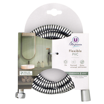 Image de U MAISON
Flexible en pvc annele 2m chrome/noir-ecrou