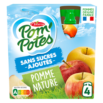 Image de Compotes Gourdes Sans Sucres Ajoutés Pomme Nature POM'POTES