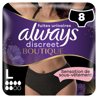 Image de Culottes fuites urinaires 6 drops black ALWAYS DISCREET L