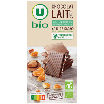 Image de U BIO
Chocolat lait amandes caramélisées pointe de sel