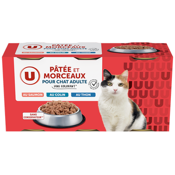 Image de U
Pâtée & mcx saumon MSC,thon MSC,colin MSC pour chat