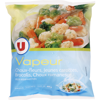 Image de U
Légumes Vapeur chou fleur, chou romanesco, brocolis et carottes