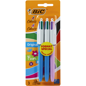 Image de Stylo bille 4 couleurs BIC, pack de