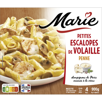 Image de Petites escalopes de volaille à la crème et aux champignons MARIE