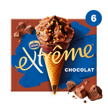 Image de Cônes glacés chocolat EXTREME x6