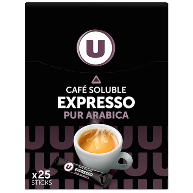 Café soluble Espresso - 25 sticks - Super U, Hyper U, U Express