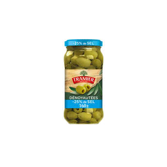 Image de Olives vertes dénoyautées 25% de sel TRAMIER, bocal de 37cl
