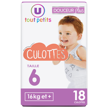 Image de U TOUT PETITS
Couches-Culottes douceur plus t6 16kg