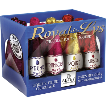 Image de Assortiment de bouteilles en chocolat fourrées à la liqueur royal deslys ABTEY, x12