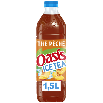 Image de Thé glacé saveur Pêche OASIS ICE TEA - la bouteille de