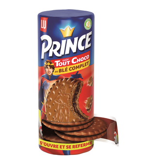 Image de Biscuits fourrés tout chocolat au blé complet PRINCE, paquet de