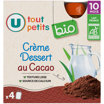Image de U TOUT PETITS BIO
Gourdes Bébé Crème saveur cacao dès 10 mois