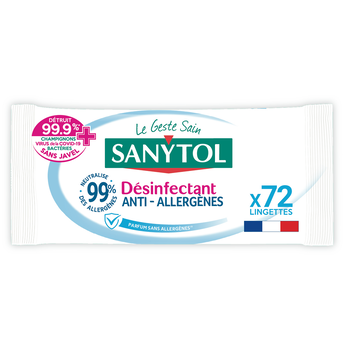 Image de Lingettes multi-usages désinfectantes anti-allergènes SANYTOL, 72