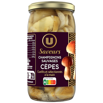 Image de U SAVEURS
Cèpes champignons sauvages - Bocal de 185g net