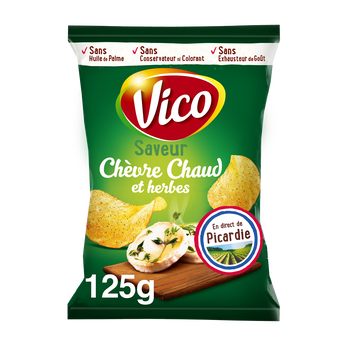 Image de Chips classique chevre chaud & herbes VICO
