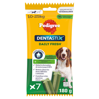 Image de Bâtonnets à mâcher moyen chien Dentastix Fresh PEDIGREE x7